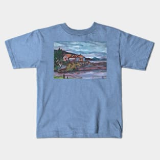 vancouver island beach boat Kids T-Shirt